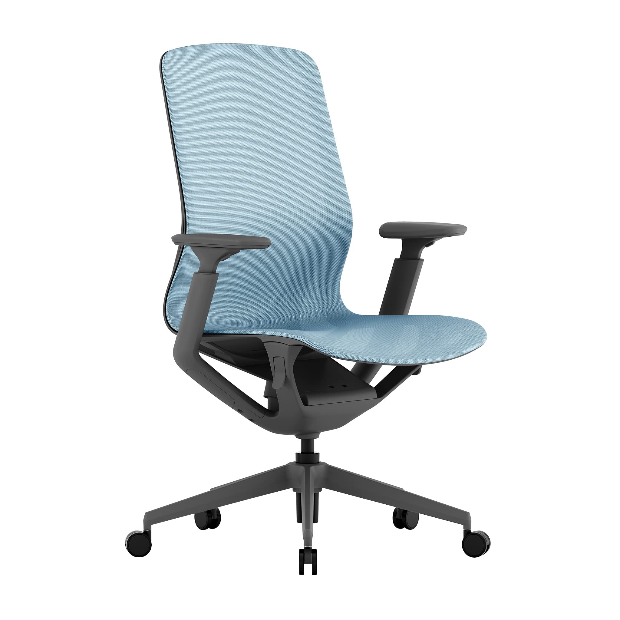 Laura Davidson Furniture Waverly Mesh Office Chair - Mid Back Mesh Chair, Adjustable Height & Arm Rest, Swivel, Seat Tilt - Blue