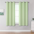 Dualife Light Green Short Curtains 54 Inch Length Room Darkening Bedroom Narrow Curtains Thermal Insulated Grommet Top 38W X 54L
