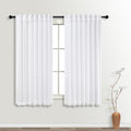 KOUFALL White Short Curtains for Kitchen Bedroom Small Window,Sheer Privacy Linen Mini RV Curtains for Camper Windows,45 Inch Le