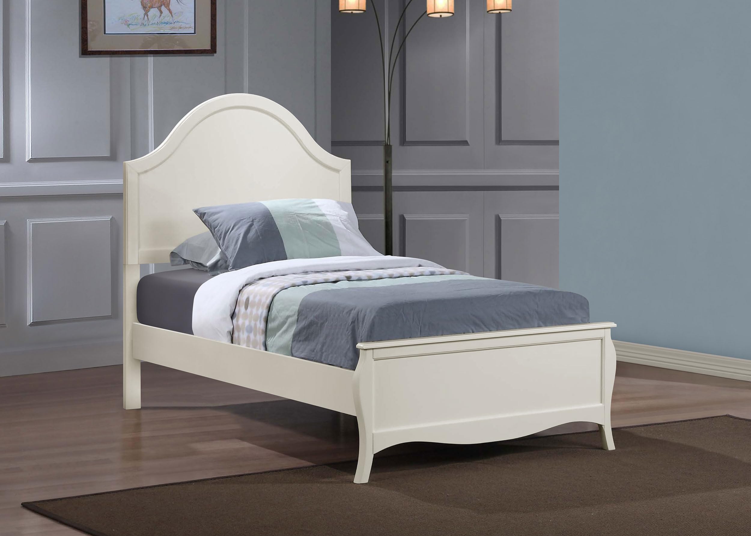 Coaster Home Furnishings Dominique Coastal Wood Full Size Panel Bed Frame 54-inch Headboard Cream White 400561F