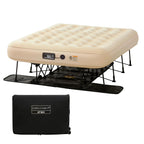 Simpli Comfy Queen EZ Bed Self-Inflating Air Mattress with Built-in Frame, Beige PVC/Steel