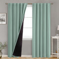 Bgment Blackout Curtains With Thermal Insulation Liner Curtains 84 Inches Long, Rod Pocket And Back Tab Double Layer Room Darkening Window Curtain For Bedroom(42 X 84 Inch, 2 Panels, Frosty Green)
