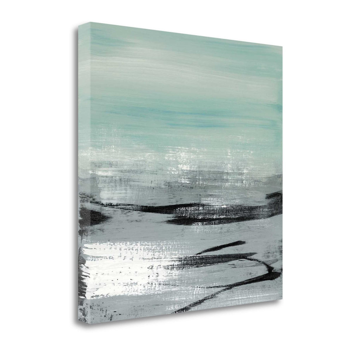 35' Abstract Beach Painting Giclee Print on Gallery Wrap Canvas Square Wall Art