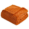 Vessia Flannel Fleece Throw Blanket(50X70 Inch), 3D Jacquard Burnt Orange Fuzzy And Warm Blanket For Couch,Sofa,Bed,Chair, 300Gs