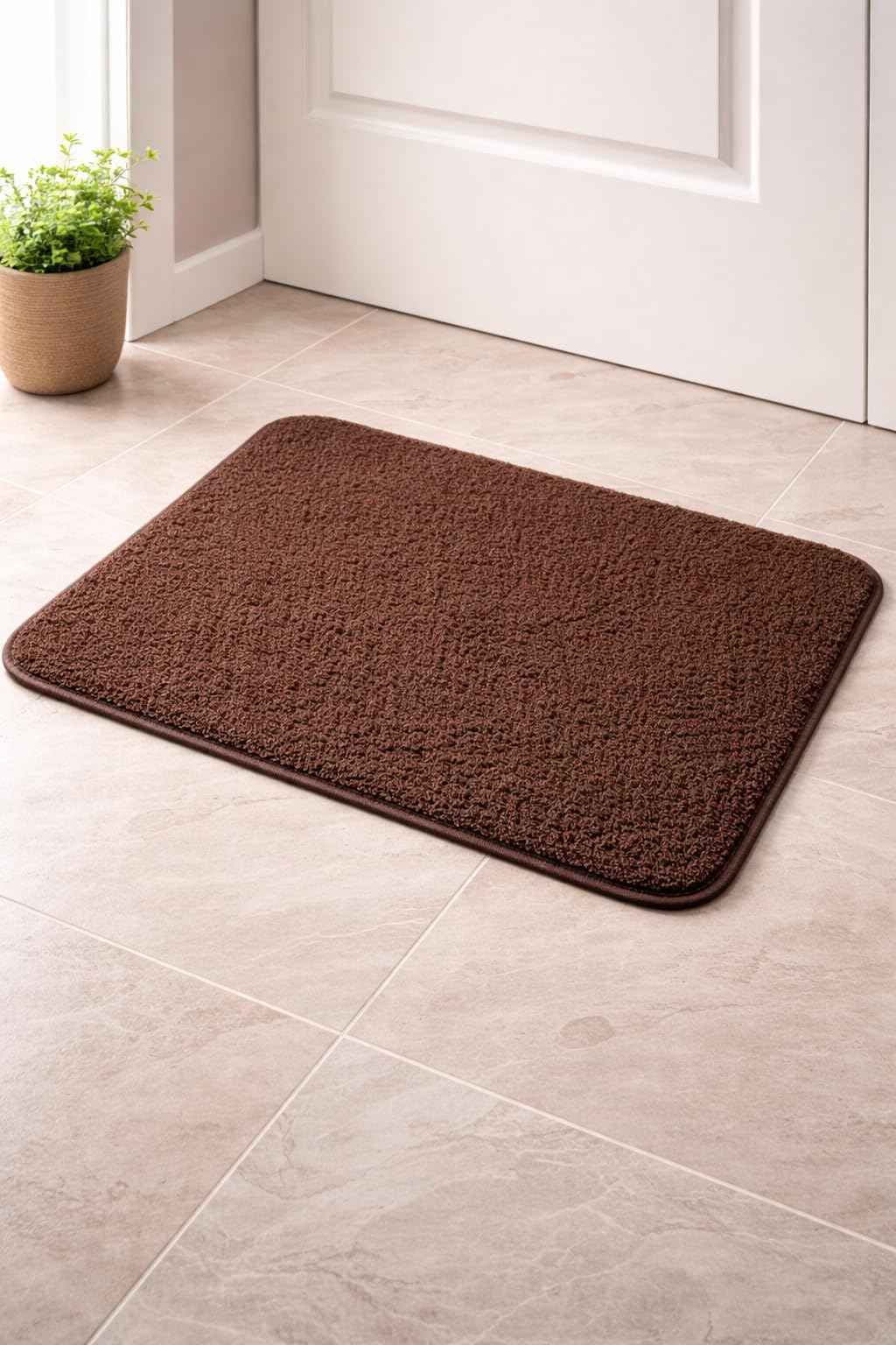 Blissful Creations Microfiber AntiSlip Door Mat, Brown, 40 x 60 cm
