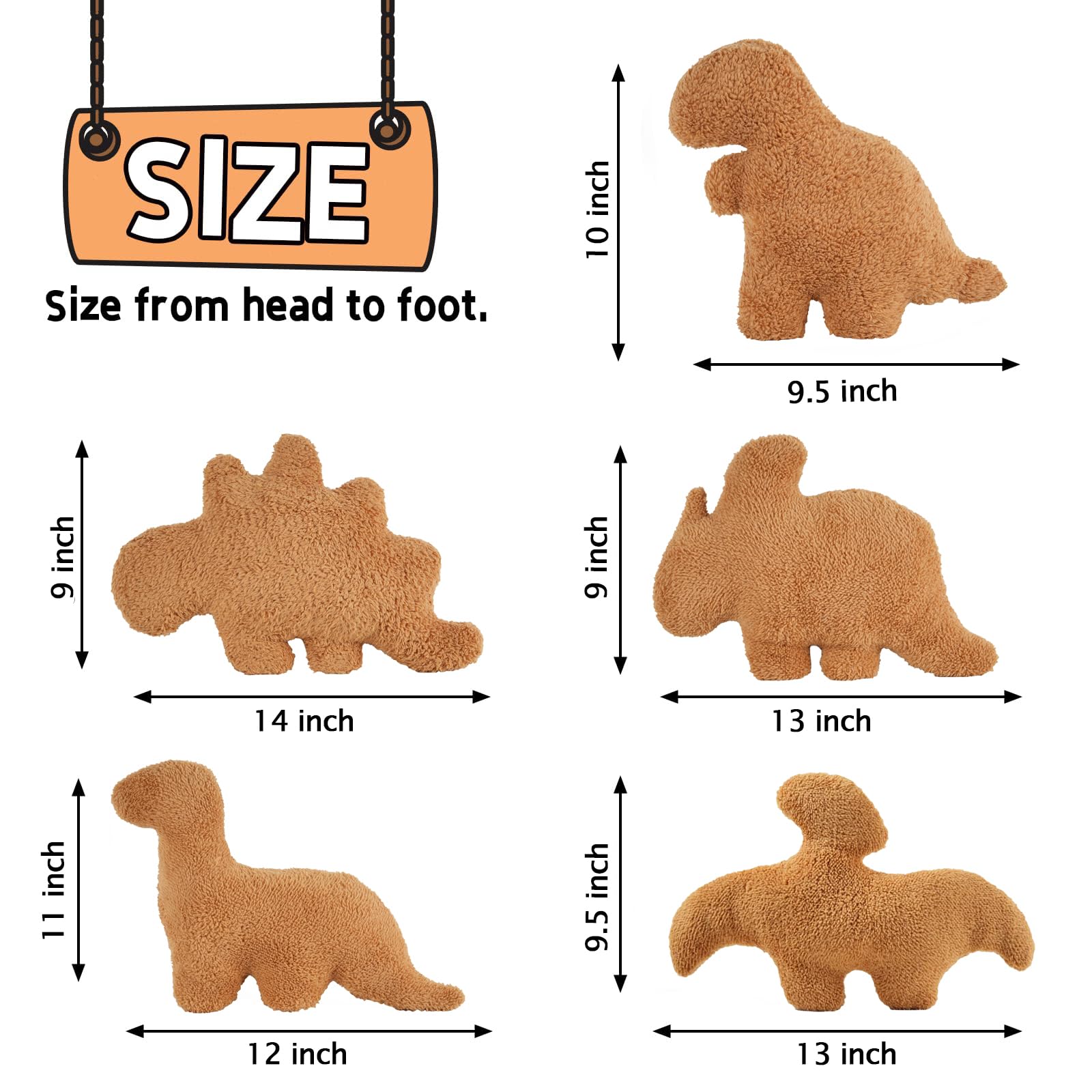 Tvvpgg Dino Nugget Plush,5 Pcs Dino Nugget Pillow Stuffed Toy, Funny Dino Chicken Nuggets Pillow Gifts For Kids Adults Girlfrien