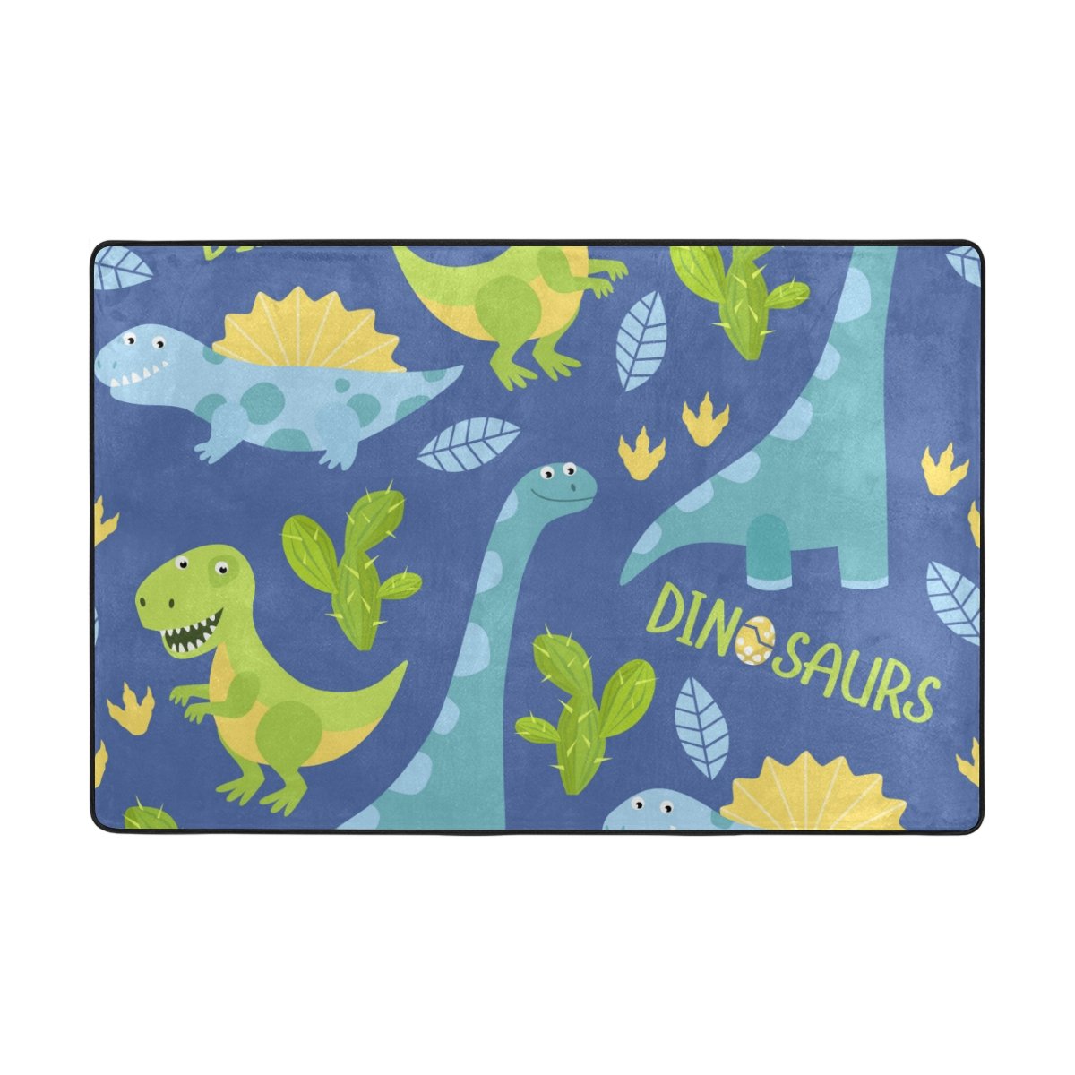 My Little Nest Area Rug Dinosaurs Lightweight Non-Slip Soft Mat 4' X 6', Memory Sponge Indoor Outdoor Decor Carpet For Entrance Living Room Bedroom Office Kitchen Hallway