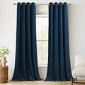 Ryb Home Navy Blue Velvet Curtains For Living Room, Stylish Blackout Velvet Drapes With Rustproof Grommets Thermal Insulated Win