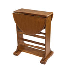 HomeRoots 21' Brown Solid Wood Oval Drop Leaf End Table