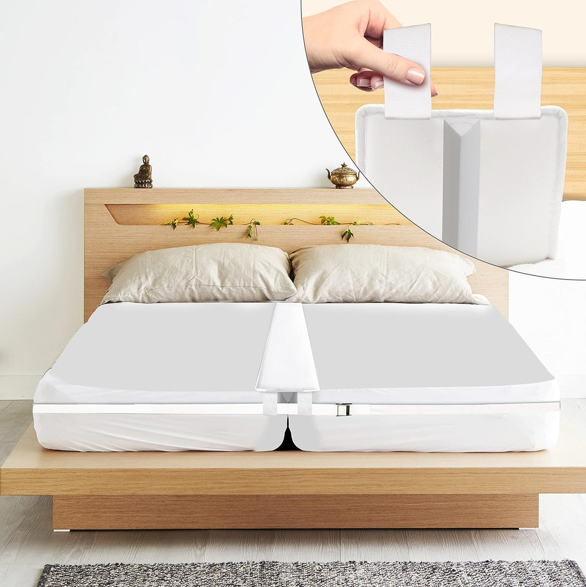Flybold Bed Bridge Twin To King Bed Converter Kit - Bed Gap Filler For Adjustable Bed 9' - Wide Mattress Wedge Connector With T