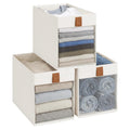 StorageWorks Narrow Storage Bins with Clear Window, Beige, 3Pack