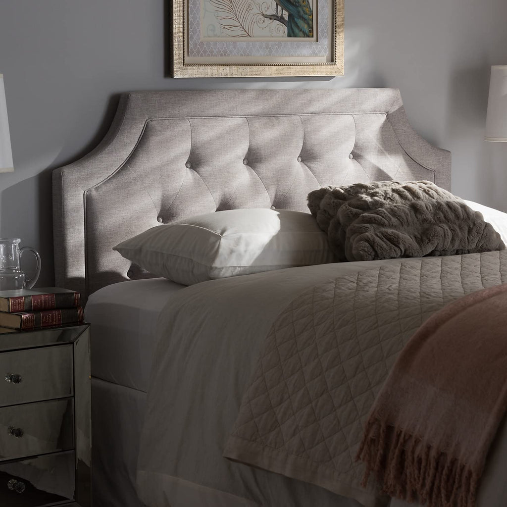 Baxton Studio Mars Modern and Contemporary Greyish Beige Fabric Full Size Headboard