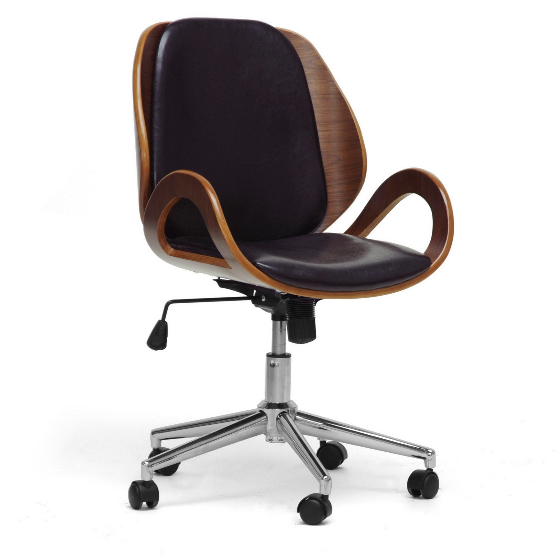 Baxton Studio Watson Modern Office Chair, Walnut/Black