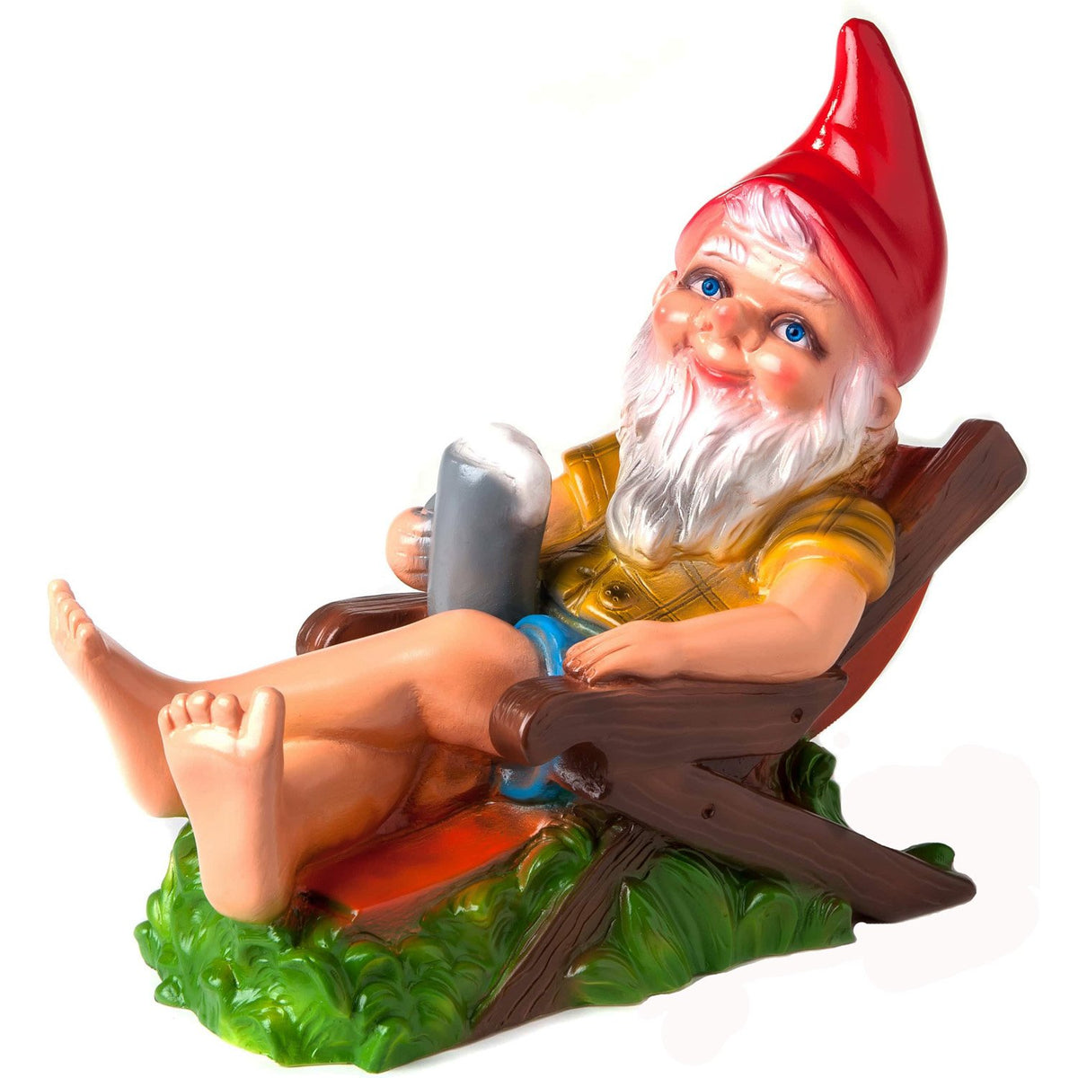 Rakso Beer Garden Gnome, 14', Large Uv Resistant Lawn Ornament