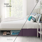 Nestl Dark Purple Twin Bed Skirt - Twin Size Bed Skirt 14 Inch Drop - Brushed Microfiber Bed Skirts - Hotel Quality Pleated Bed Skirt - Shrinkage & Fade Resistant