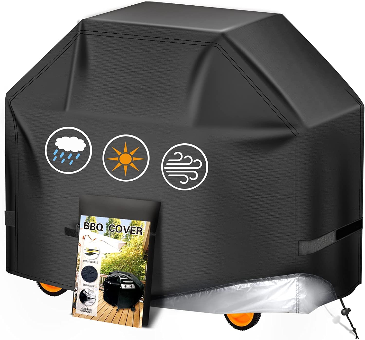 Aoretic Grill Cover 55Inch Bbq Gas Grill Cover For Outdoor Outside, Waterproof, Anti-Uv Material With Hook-And-Loop & Adjustable