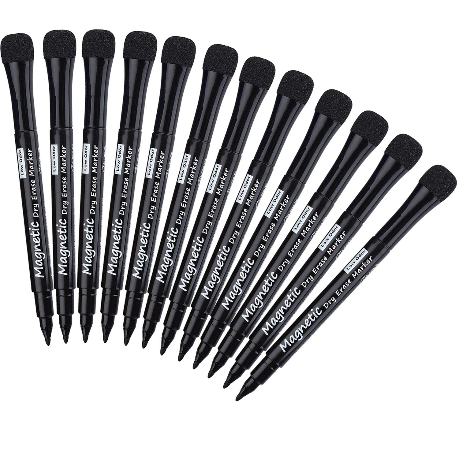 Browill Magnetic Dry Erase Markers, (12 Pk) Dealkits Low Odor White Board Markers With Erasers For Kids Teacher Supplies For Cla