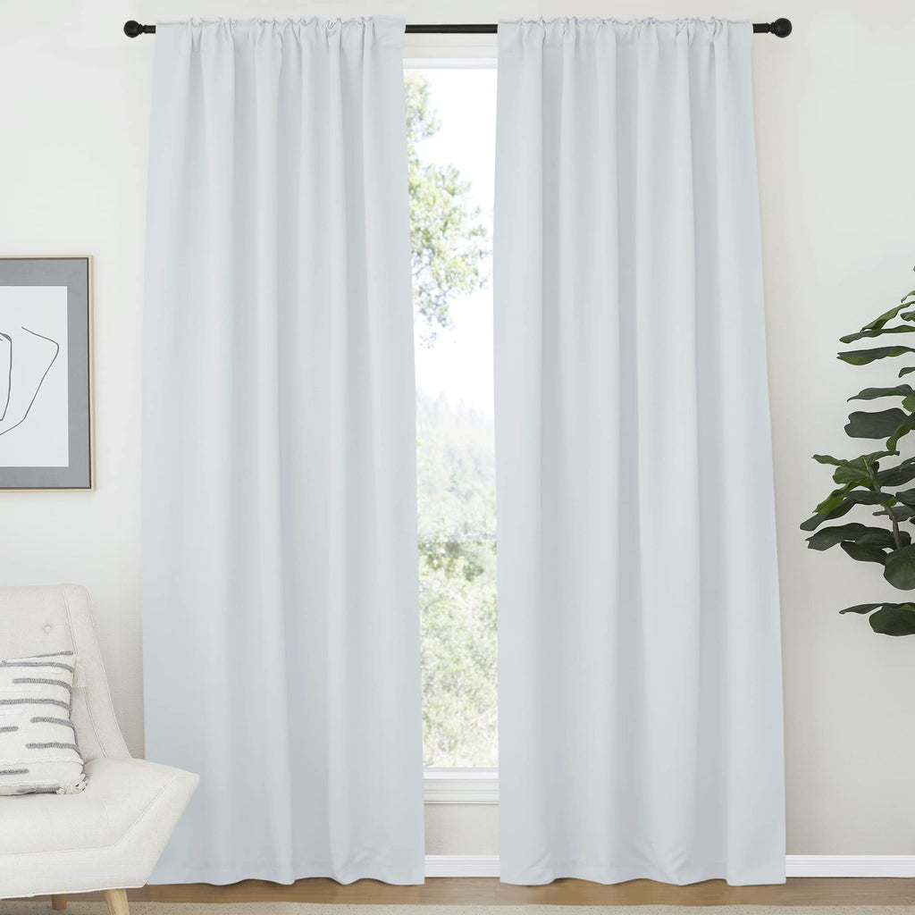 Nicetown Living Room Darkening Curtain Drapes - (Cloud Grey) W52 X L84, Set Of 2, Room Darkening Window Treatment Drapery Panels