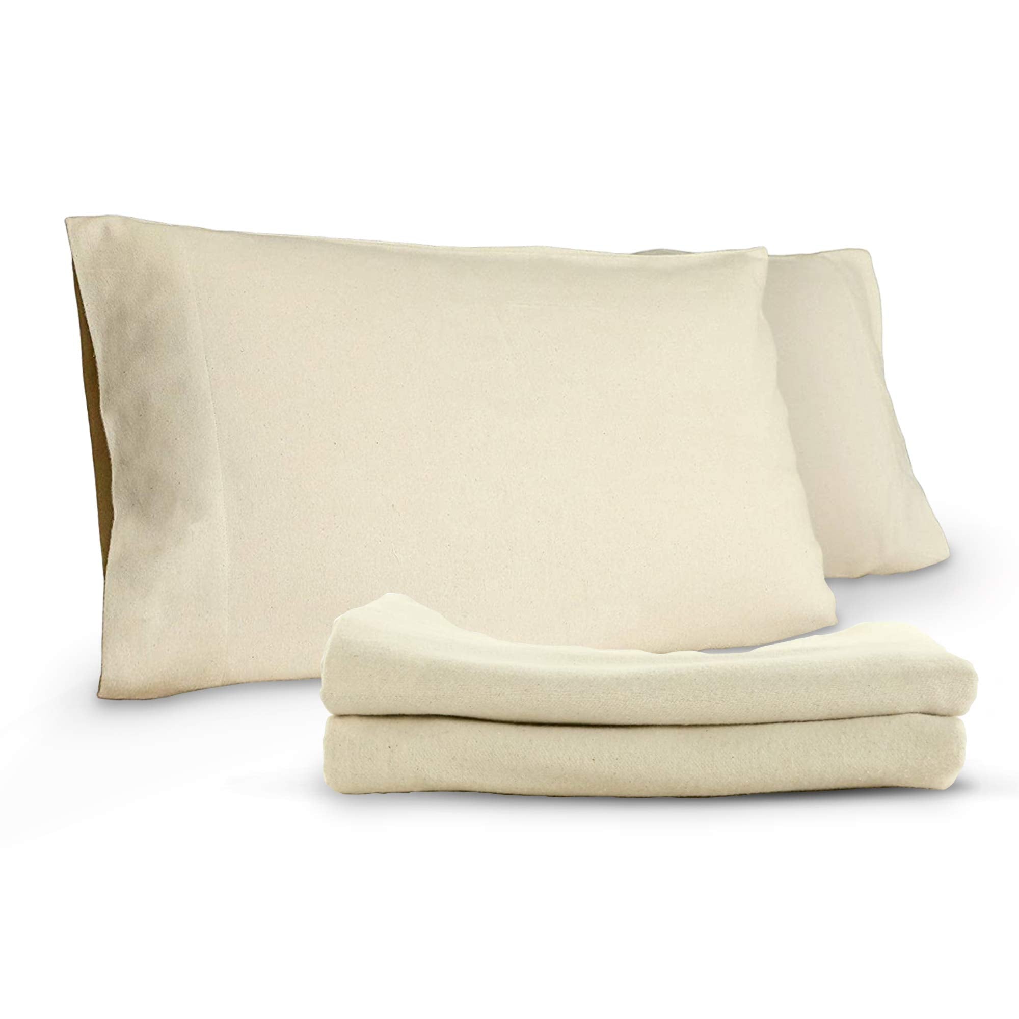 Organic Flannel Pillowcases King Size Set Of 2 - Ultra Comfortable 100% Organic Cotton Pillow Cases King Size With Premium Smoot