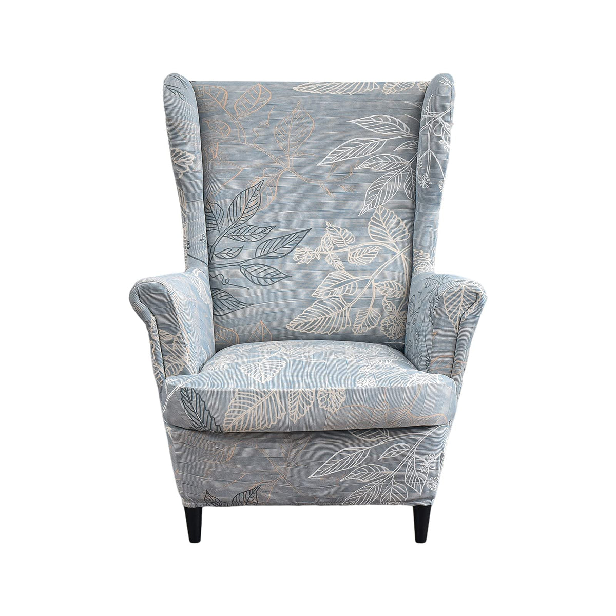 Crfatop Printed Wing Chair Slipcovers 2 Piece Stretch Wingback Chair Cover Spandex Fabric Wingback Armchair Covers With Elastic Bottom For Living Room Bedroom Wingback Chair (A18)