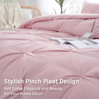 Downcool Twin Comforter Set - 2-Piece Cute Pinch Pleat Bed Set, All Season Soft Fluffy Pintuck Bedding Comforter Sets, Lightweig
