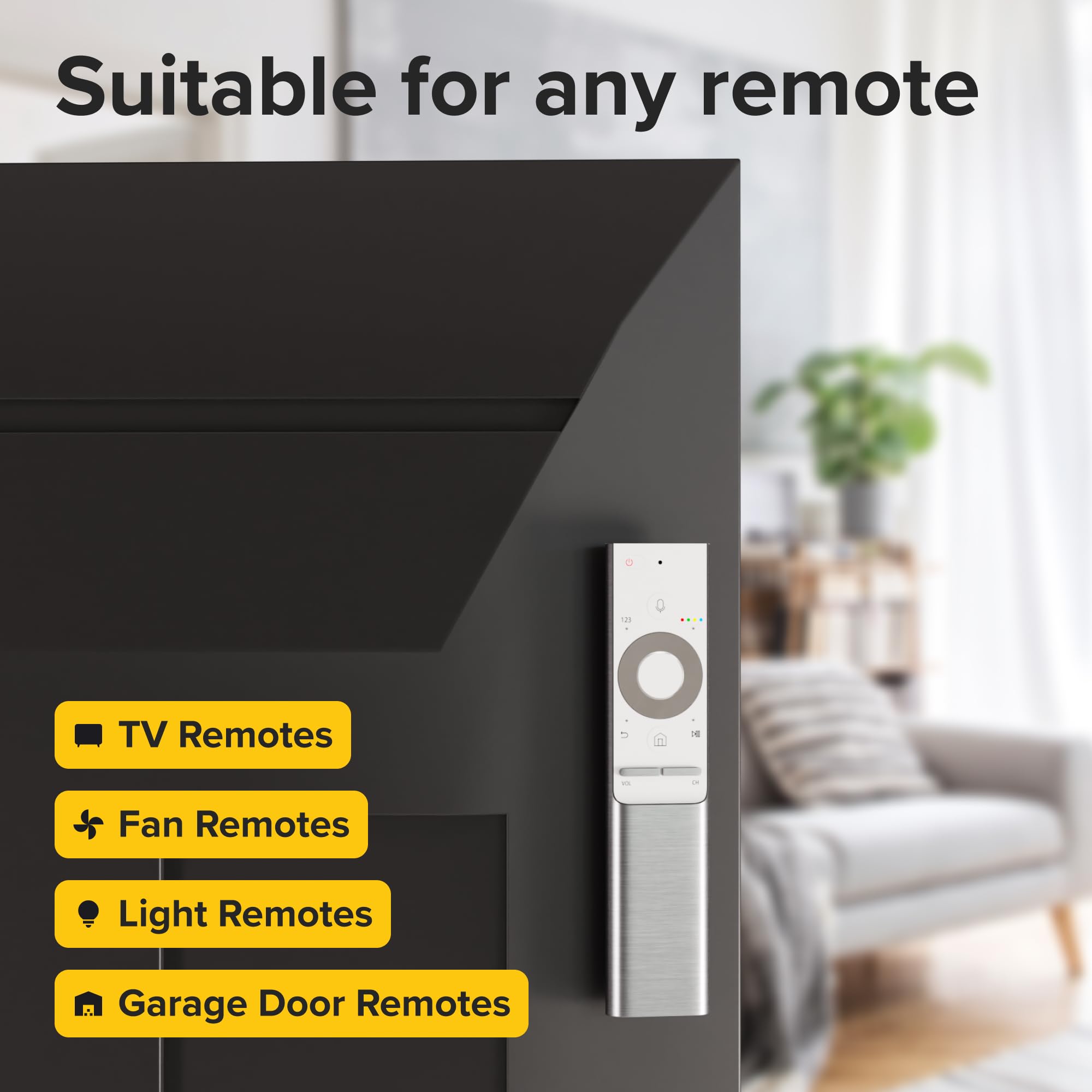Magnetic Remote Control Holder - 5 Pcs White Set For Tv, Fan, And Air Conditioner Remotes - Wall Mount With Self-Adhesive Back F