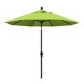 California Umbrella 9' Round Aluminum Market Umbrella, Crank Lift, Collar Tilt, Bronze Pole, Sunbrella Macaw