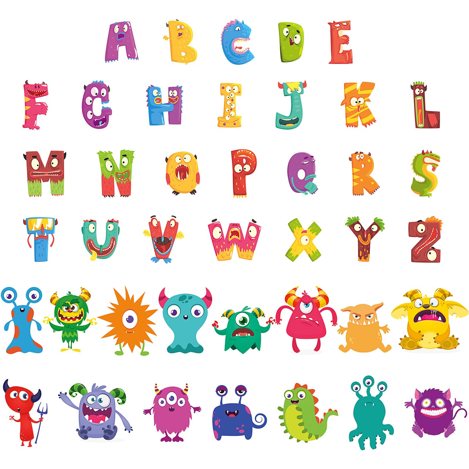 Tenare 133 Pcs Monster Bulletin Board Letters Back To School Rainbow Alphabet Cutouts Set 110 Uppercase Poster Board Letters 23