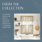 Elrene Home Fashions Cameron Linen Tier Curtains, 30'' W X 24'' L Each (Set Of 2 Tiers), Linen