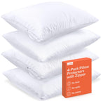 Niagara 4 Pack Of Pillow Protectors With Zipper Queen Size, Effective Dust Protection, Quiet, Stay In Place Pillow Covers, Breat