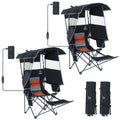 Nice C Chair with Canopy, Heated Camping Chair with Battery, Outdoor Sports Chairs with Shade, Heated Folding Umbrella Lawn Chai