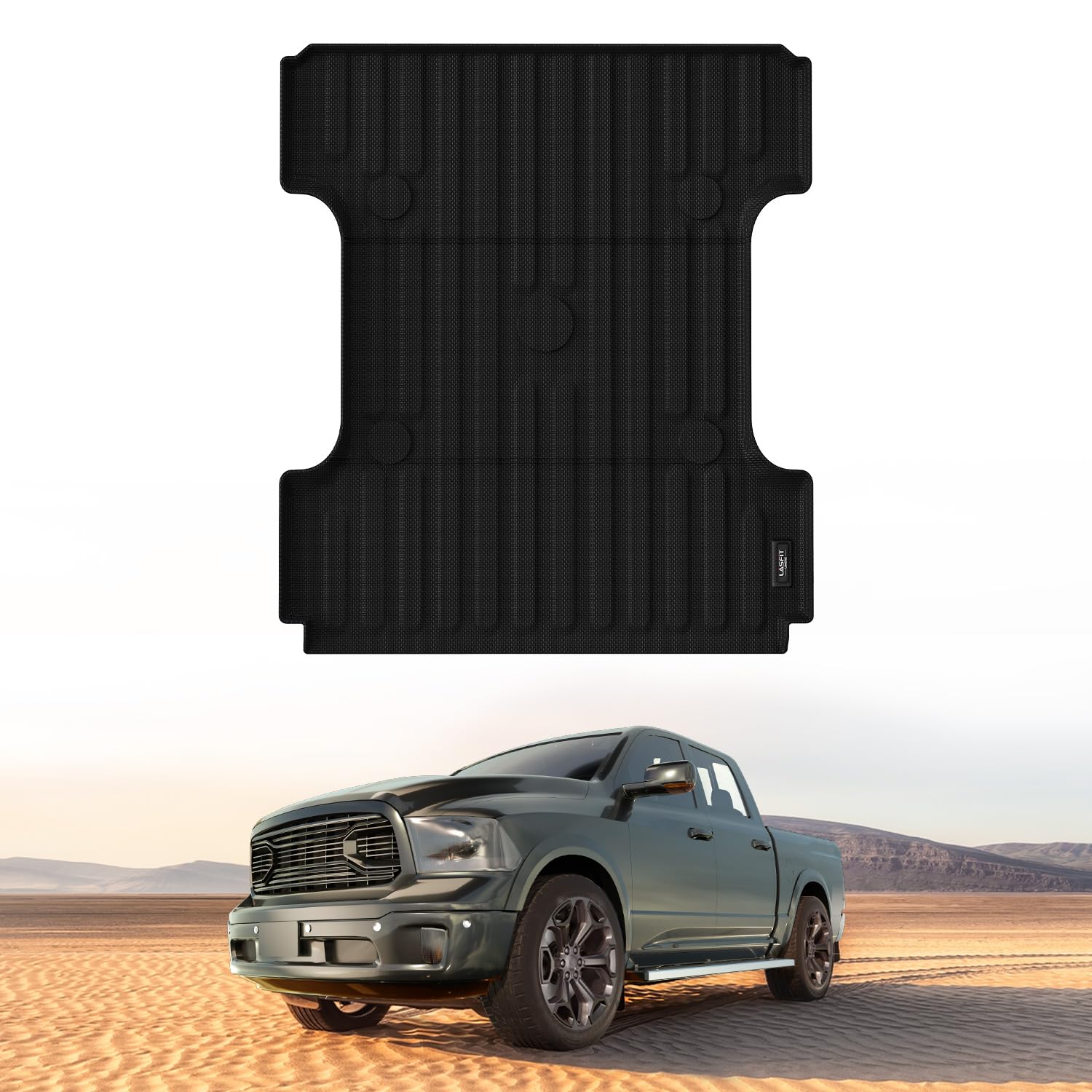 Lasfit 6Ft4 Truck Bed Mat For Ram 1500 2002-2018 & 2500/3500 2002-2025 & 1500 Classic 2019-2024 (6.4 Ft/76.3 Inches) Not For Opt