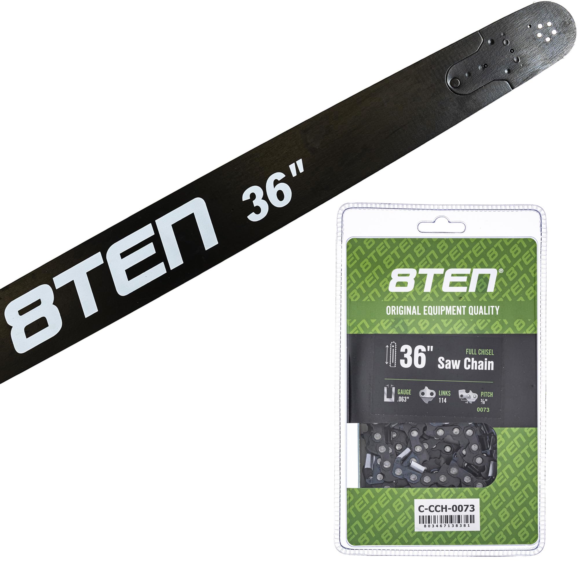 8Ten 36' Chainsaw Guide Bar & Chain .063 3/8 114Dl For Stihl Ms 660 440 Gb Silver Streak 30030006053 36Rsf114