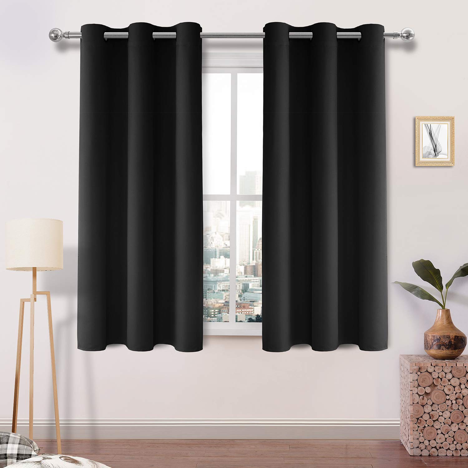 Dwcn Blackout Curtains - Grommet Thermal Insulated Curtain Drapes 38 X 54 Inch Length Window Block Light For Bedroom Living Room