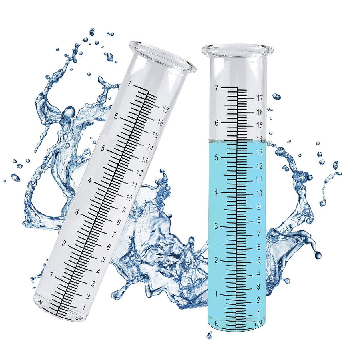 Tbwhl 7' Capacity Rain Gauge Replacement Tube Glass, 8.27 Inches X 2 Inches Rain Gauge For Yard Garden Outdoor (2Pcs)