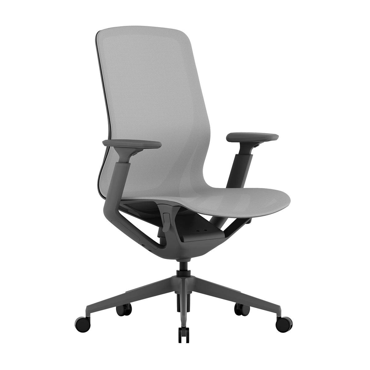 Laura Davidson Furniture Waverly Mesh Office Chair - Mid Back Mesh Chair, Adjustable Height & Arm Rest, Swivel, Seat Tilt - Grey