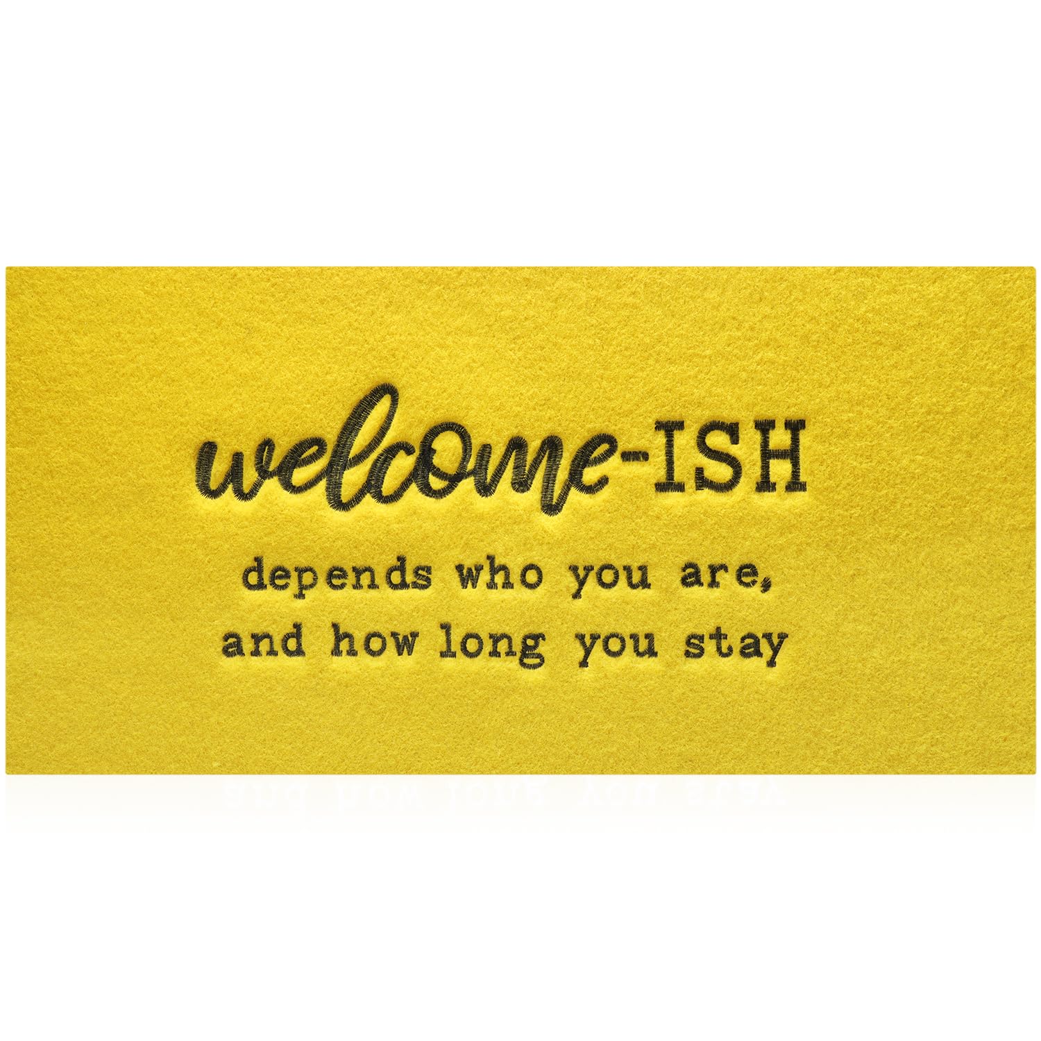 JJUUYOU Large Welcome Mats Outdoor Front Door Entryway Funny Welcome-ish Doormats 18x47 Non Slip Rubber Backing Doormat Low Prof