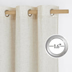 Nicetown Linen 36 Inch Curtains For Kitchen Window, Grommet Thick Flax Linen Burlap Small Window Treatments Privacy Assured With Light Filtering For Cafe/Kids Room, W42 X L36, 2 Panels