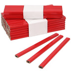Sinjeun 144 Pieces 7 Inch Red Carpenter Pencils, Octagonal Flat Wooden Pencil, Professional Medium Hard Graphite Hard Carpenter