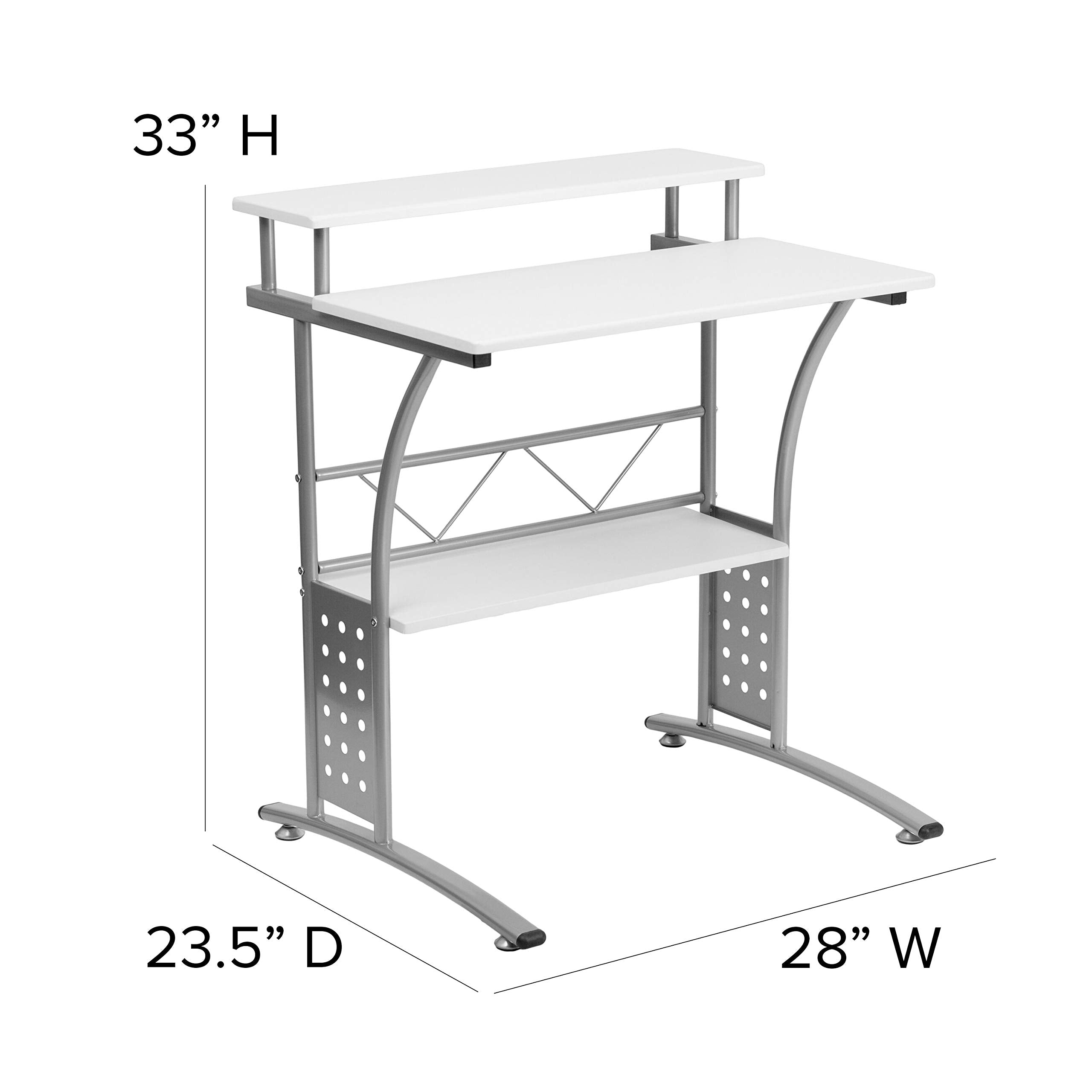 Flash Furniture Clifton White Computer Desk 28 Inch