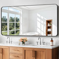 CIVENO 30x60 Bathroom Mirror, Large Rectangular Wall Mirror, Metal Frame Black Rectangle Mirror for Bathroom, Rounded Corner Van