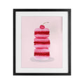 Stupell Industries Coquette Macaroon Cherry Stack Black Framed Print Under Glass design by Nina Jacobs, 21 x 17