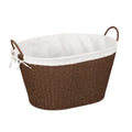 Household Essentials ML-7067 Paper Rope Wicker Laundry Basket with Handles | Comes with Removable Liner | Dark Brown Stain