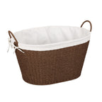 Household Essentials ML-7067 Paper Rope Wicker Laundry Basket with Handles | Comes with Removable Liner | Dark Brown Stain