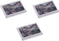 Stephanie Imports Set Of 3 Slim & Minimalist Metal Dual Slot Business Card Holder Unisex Case With Printed Insert (Gray Marble)