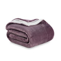 Berkshire Blanket-Sherpa Fleece Blanket, Warm And Soft Loftmink Reversible Blanket For Bed, Sofa And Travel, Plum Smoke, 90 In X
