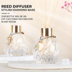Trifolic 4Pcs Reed Diffuser Set With Metal Golden Decoration, 3.5Oz Empty Reed Diffuser Bottles With 20Pcs Reed Diffuser Sticks,