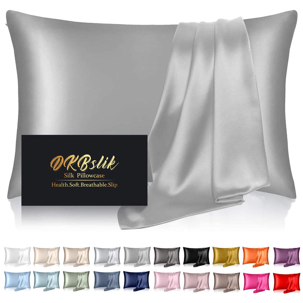 Silk Pillowcase For Hair And Skin, Mulberry Silk Pillow Cases Queen Size, Smooth Anti Acne Cooling Sleep Both Sides Natural Silk