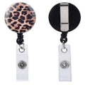Will Well 2 Pack Heavy Duty Retractable Badge Reels - Id Badge Holder With Belt Clip For Handing Card - Cheetah Print Extendable