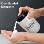 Bosilunlife Foaming Soap Dispenser Set - White Ceramic Foam Hand Soap Dispenser 12Oz Soap Dispenser Set With Rust Proof Pump, 4P
